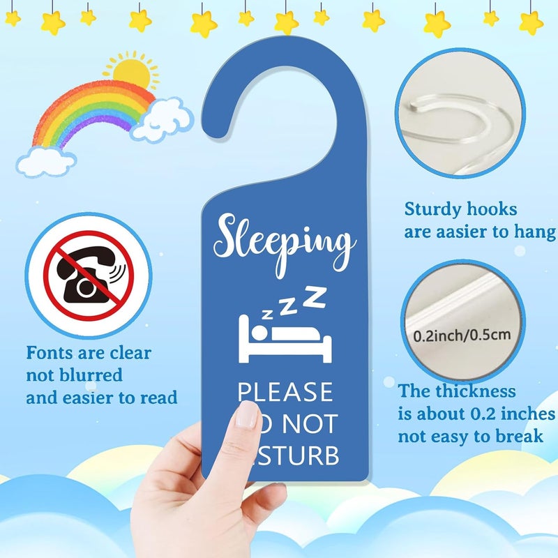 CHGCRAFT 2Pack Sleeping Do Not Disturb Door Sign - Engraved Acrylic Hanger for Home, Bedroom, Hotels, Hospital - Image 3